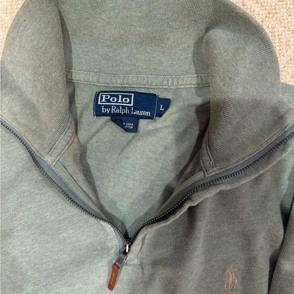 Ralph Lauren Olive Quarter-Zip Pullover - Picture 2 of 2